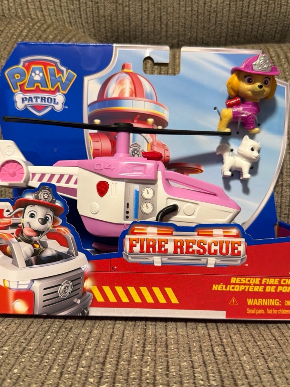 Paw Patrol Pink and White Fire Rescue Helicopter with Figures